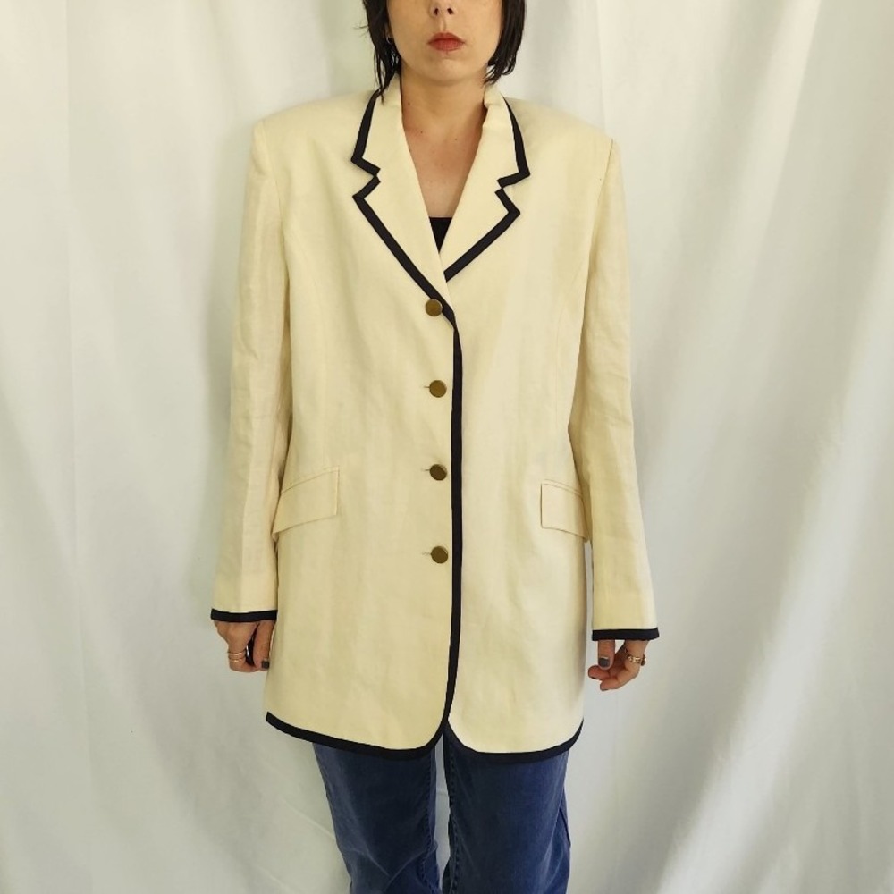Laura Ashley Cream and Navy Blazer